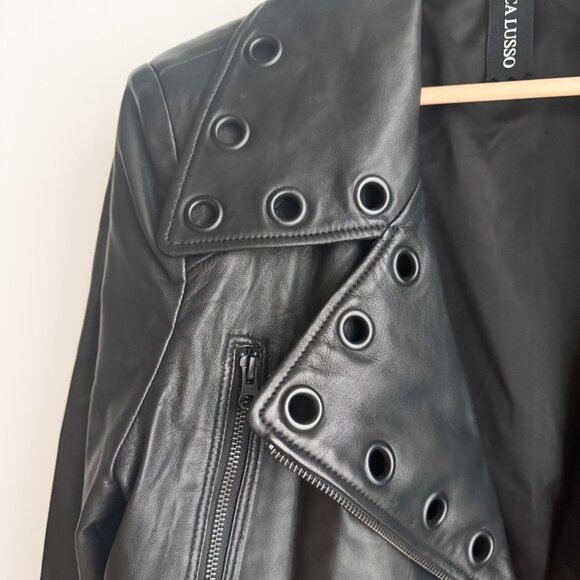 Giacca Lusso Lambskin Buttery Soft Cropped Leather Jacket XL - Picture 3 of 5